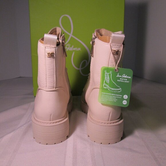 Sam Edelman Lue Leather Combat Boots Ivory Sz 9M NIB - Picture 11 of 12